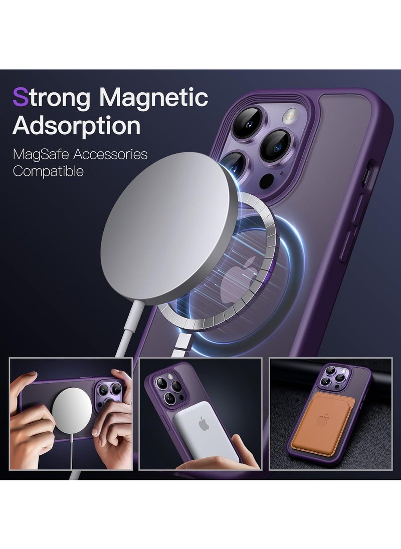 Denx Magnetic for iPhone 13 Pro 6.1 inch Case, Compatible with Magsafe, Slim Protective Translucent Matte, Shockproof Case for iPhone 13 Pro (Deep Purple)  - Image 5