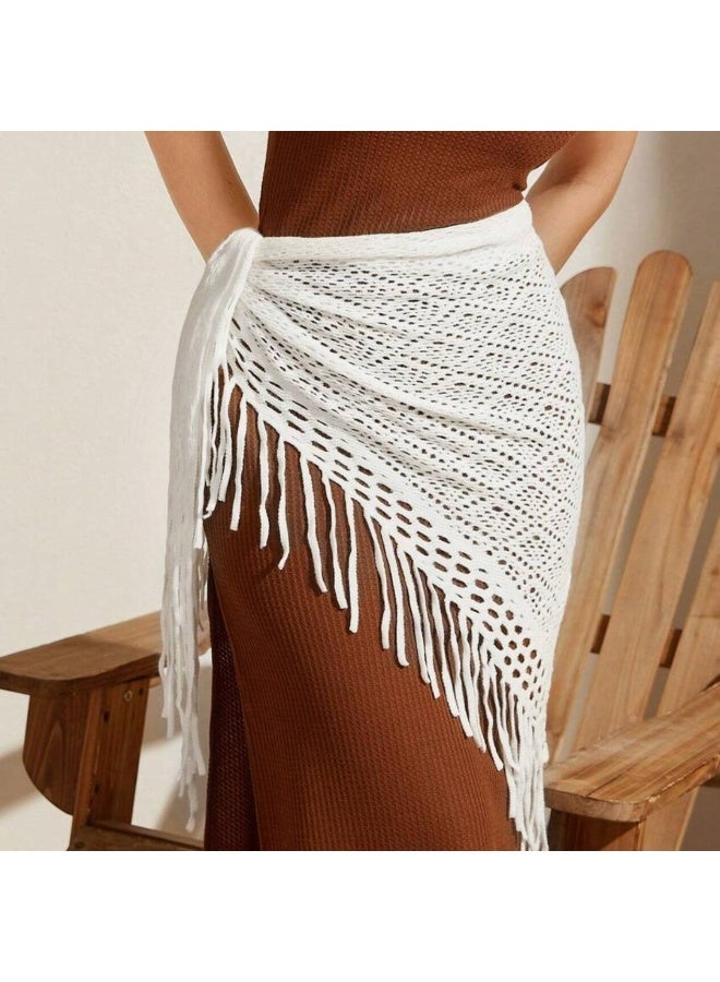 شي إن وشاح نسائي بشراشيب بوهيمي مناسب للارتداء اليومي، وللمناسبات غير الرسمية، وللمدرسة - Image 1