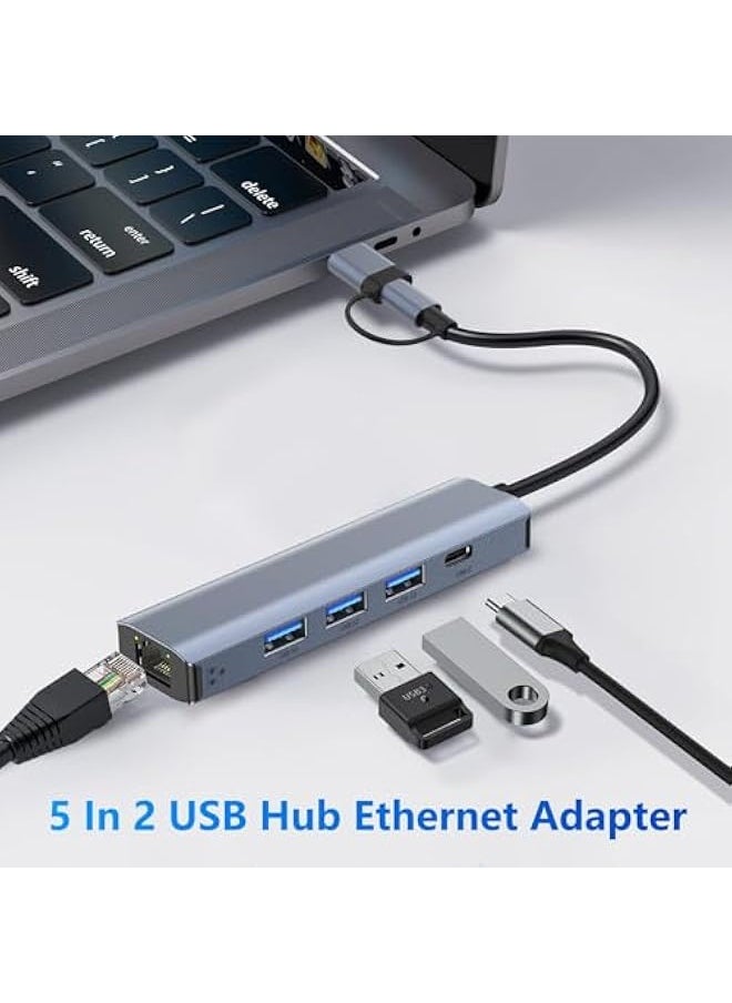 Topleo Gigabit USB LAN Adapter 1000M, USB C to RJ45 Ethernet Adapter, USB C Hub with 3 USB 3.0 Ports & 1 USB Type-C Port for MacBook, XPS, Surface Pro, Linux, Chromebook  - Image 2
