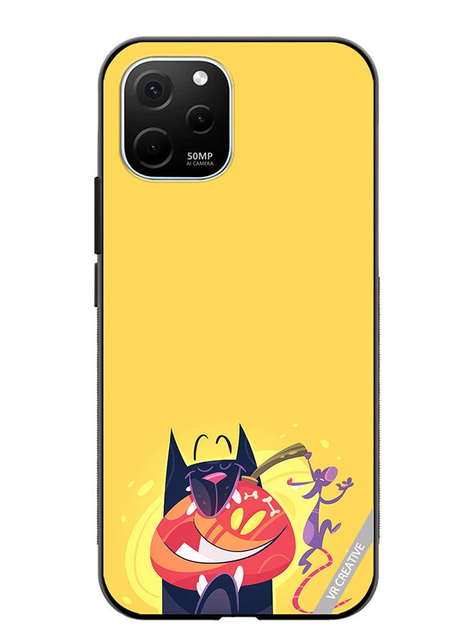 VR CREATIVE Protective Case Cover For Huawei Enjoy 50z Halloween Cat Design Multicolour - Image 1