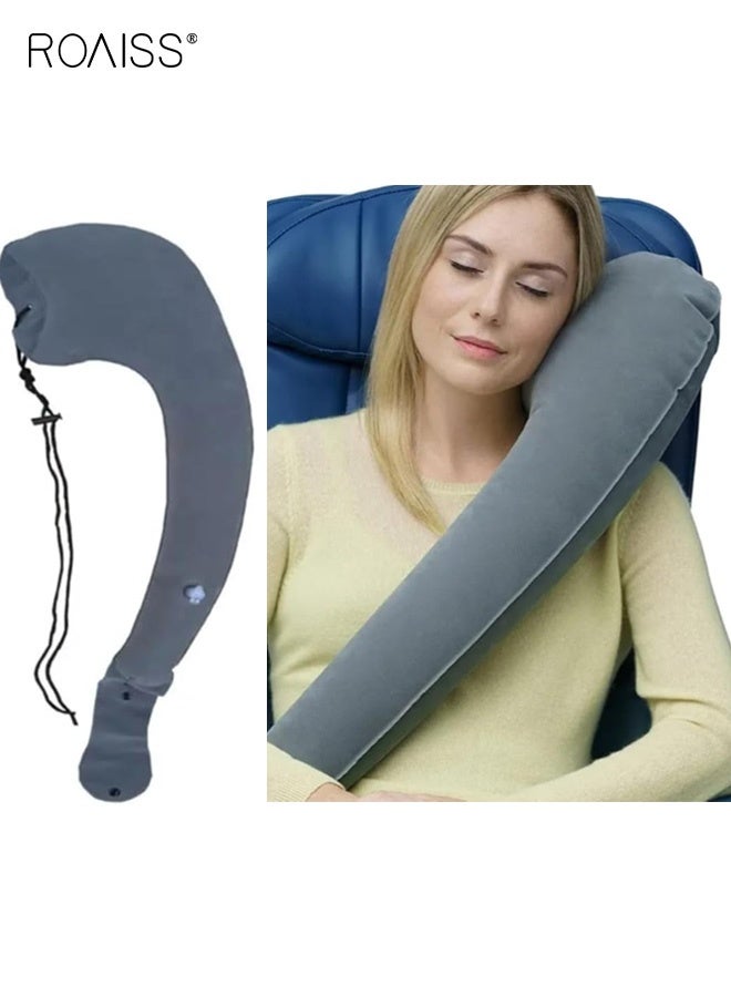 roaiss Comfortable and Convenient Long-Distance Travel Pillow for Men and Women Sleeping Tool Sleep on Your Side When Taking a Car, Plane or High-Speed Train Neck Pillow, Body Pillow, Nap Pillow, Inflatable Pillow - Image 1