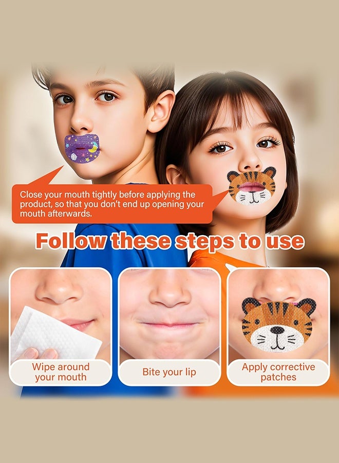 Sweet Life 60Pcs Kids Mouth Tape for Better Breathing, Cute Tiger & Frog Designs, Safe & Gentle Anti-Snoring Solution - Image 3