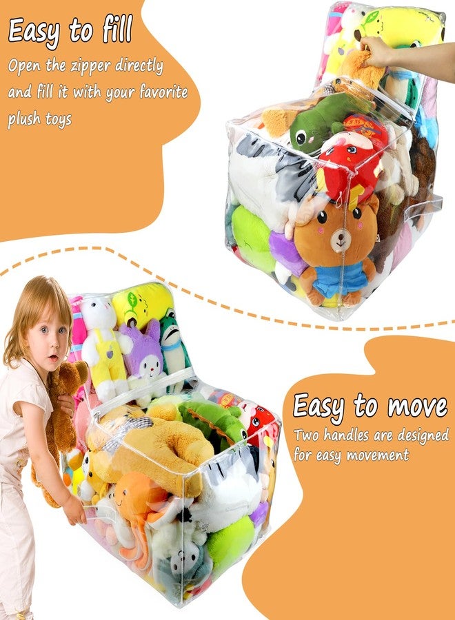 fethwoin Clear Stuffed Animal Bean Bag Chair Cover for Kids, Waterproof Large Stuffable Beanbag Chair Cover, Creative PVC Plush Toys Storage, for Organizing Toddler & Children Rooms Soft Stuff Animal - Image 5