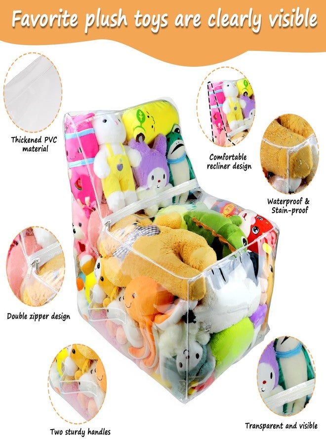 fethwoin Clear Stuffed Animal Bean Bag Chair Cover for Kids, Waterproof Large Stuffable Beanbag Chair Cover, Creative PVC Plush Toys Storage, for Organizing Toddler & Children Rooms Soft Stuff Animal - Image 3