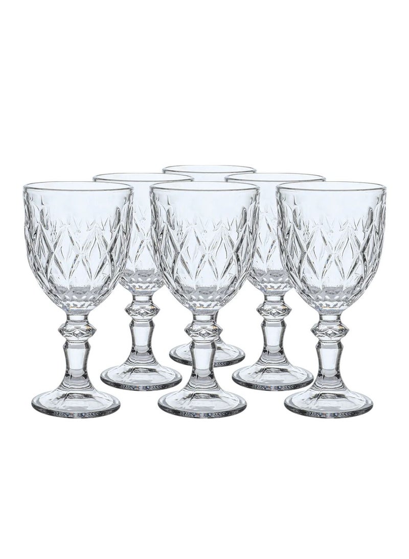 السيف غاليري كاسات زجاج بقاعدة 6 قطع