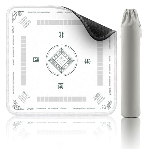2F22E Mahjong Mat NonSlip Noise Reduction Gaming Mat 324x324 Inch for MahjongPokerBoard GamesCard GamesDominoes White - Image 1