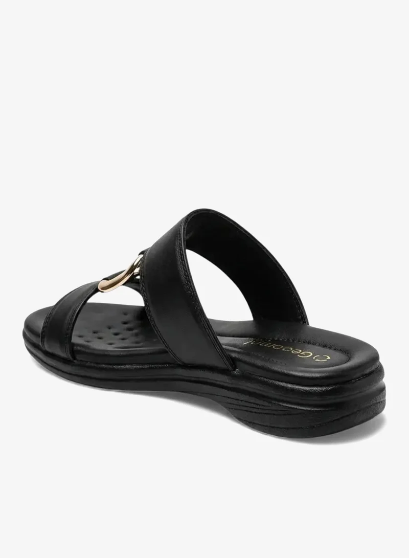 Geoomnii Black Women’s Sandals with Back Strap – Comfortable, Stylish & Secure Fit for Women | Best Price UAE