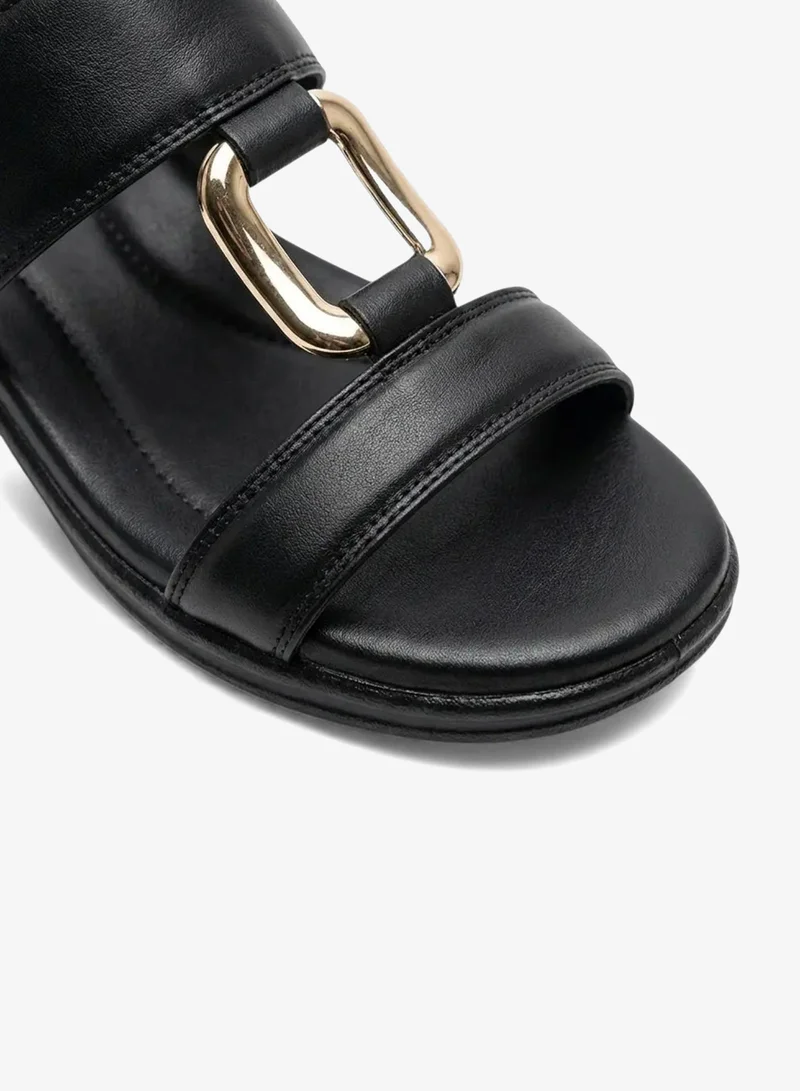Geoomnii Black Women’s Sandals with Back Strap – Comfortable, Stylish & Secure Fit for Women | Best Price UAE