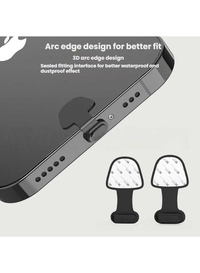 2 حزمة الهاتف الغبار المقابس آيفون 3 د قوس حافة تصميم رائع تعزيز حماية للماء والغبار لرعاية الميناء الأمثل - Image 1