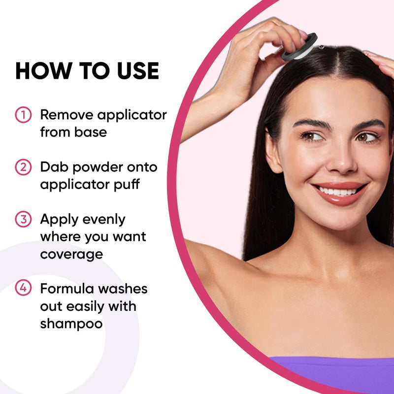 Get Back Gorgeous GBG Hairline Powder, Medium Brown - 48-Hour Coverage Root Touch Up Powder for Bald Spots, Instant Hair Loss Concealer & Brightening Highlights - Hair Fillers for Thinning Hair for Women & Men, 4g - Image 4