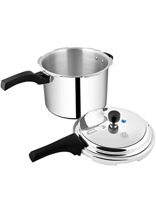 برستيج طنجرة ضغط ديلوكس بلس سعة 10 لتر من الألومنيوم مع غطاء، مؤشر ضغط حصري متوافق مع اللون الفضي - Image 2