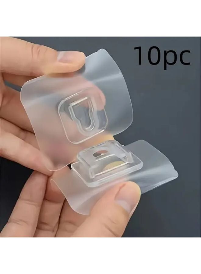 10 Packs Heavy Duty Adhesive Hooks No Drill Wall Mounted Organizer Space Saving Storage - Image 1