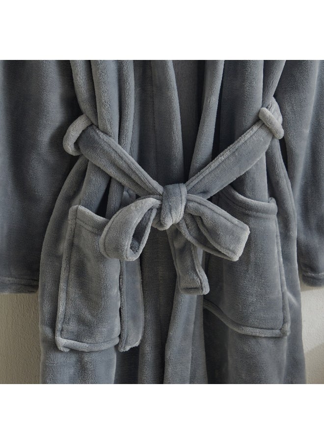 Home Box Atlanta Microfibre Flannel Bathrobe - Medium  - Image 3