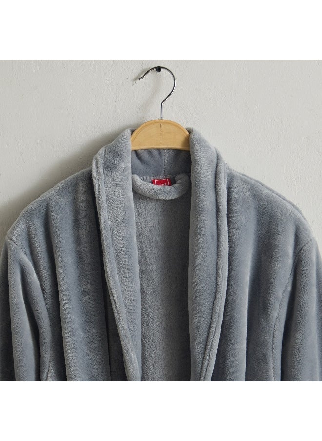 Home Box Atlanta Microfibre Flannel Bathrobe - Medium  - Image 4