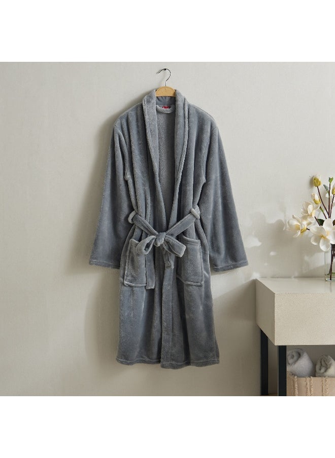 Home Box Atlanta Microfibre Flannel Bathrobe - Medium  - Image 1
