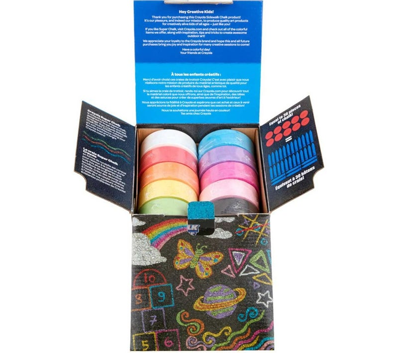 Crayola Washable Sidewalk Chalk – 10 Vibrant Colors, Long-Lasting Outdoor Chalk Set for Kids, Non-Toxic & Easy to Clean - Image 5