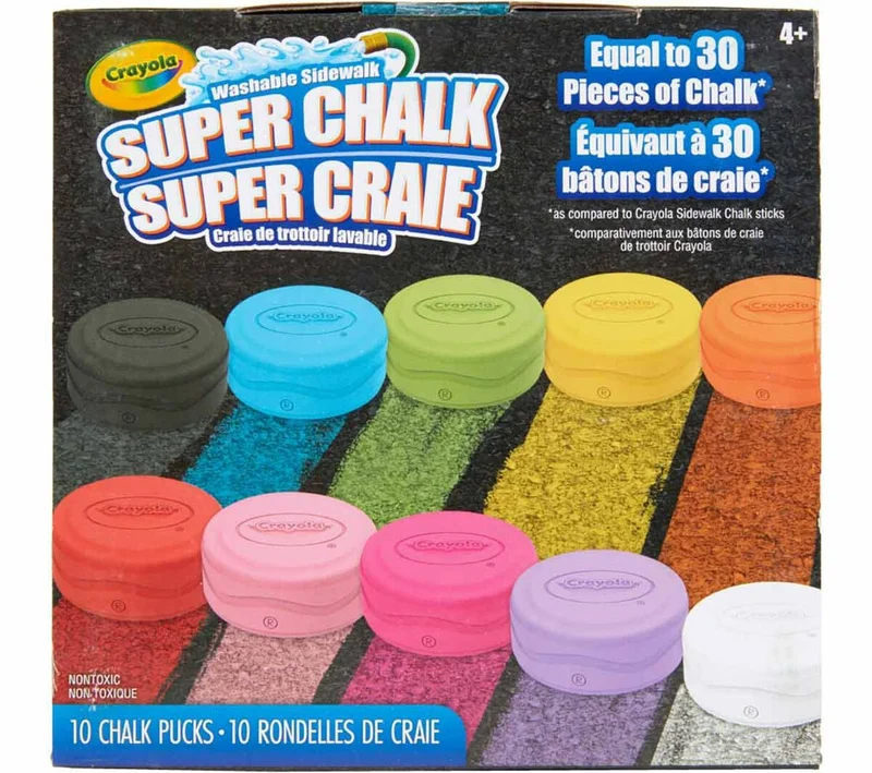 Crayola Crayola Washable Sidewalk Chalk – 10 Vibrant Colors, Long-Lasting Outdoor Chalk Set for Kids, Non-Toxic & Easy to Clean