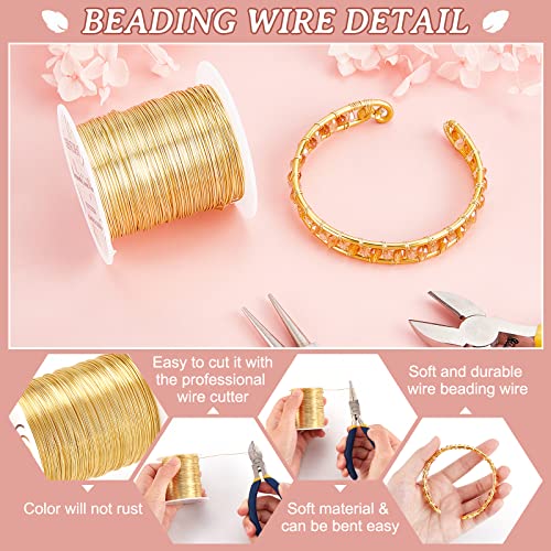 BENECREAT 24 Gauge 87 Yards Jewelry Beading Wire Light Gold Tarnish Resistant Copper Wire for Beading Wrapping and Other Jewelry Craft Making - Image 4
