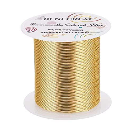 BENECREAT 24 Gauge 87 Yards Jewelry Beading Wire Light Gold Tarnish Resistant Copper Wire for Beading Wrapping and Other Jewelry Craft Making - Image 1