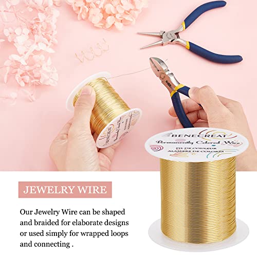 BENECREAT 24 Gauge 87 Yards Jewelry Beading Wire Light Gold Tarnish Resistant Copper Wire for Beading Wrapping and Other Jewelry Craft Making - Image 3