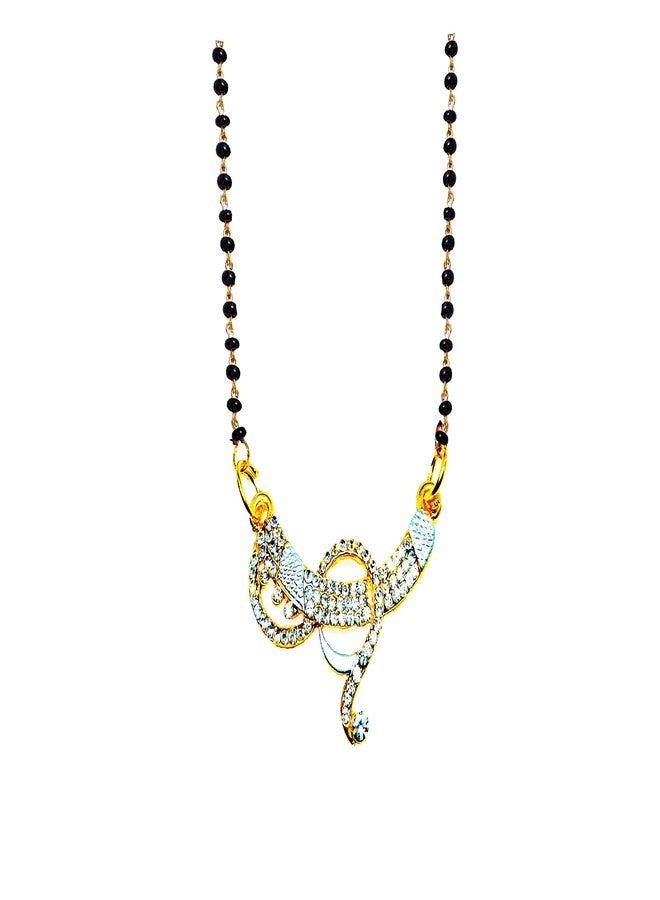 Embroco Gold Plated American Diamond Fashionable Mangalsutra For Women & Girl - Image 1