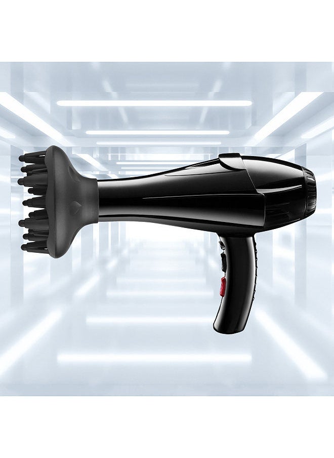Generic - Universal Hair Dryer Diffuser for Curly Wavy Hair Blow Dryer Attachment for 1.77in Dryer Nozzle Dry Hair Much Evenly, Black - Image 1