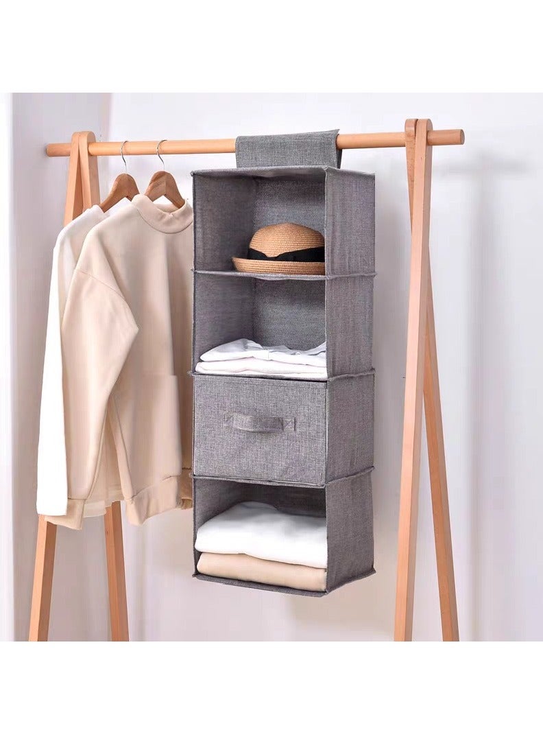 FASHION HOME Hanging Shelf Closet Organizer Storage Box Collapsible Clothes Rack Hanger Accessories 1pc - Image 5