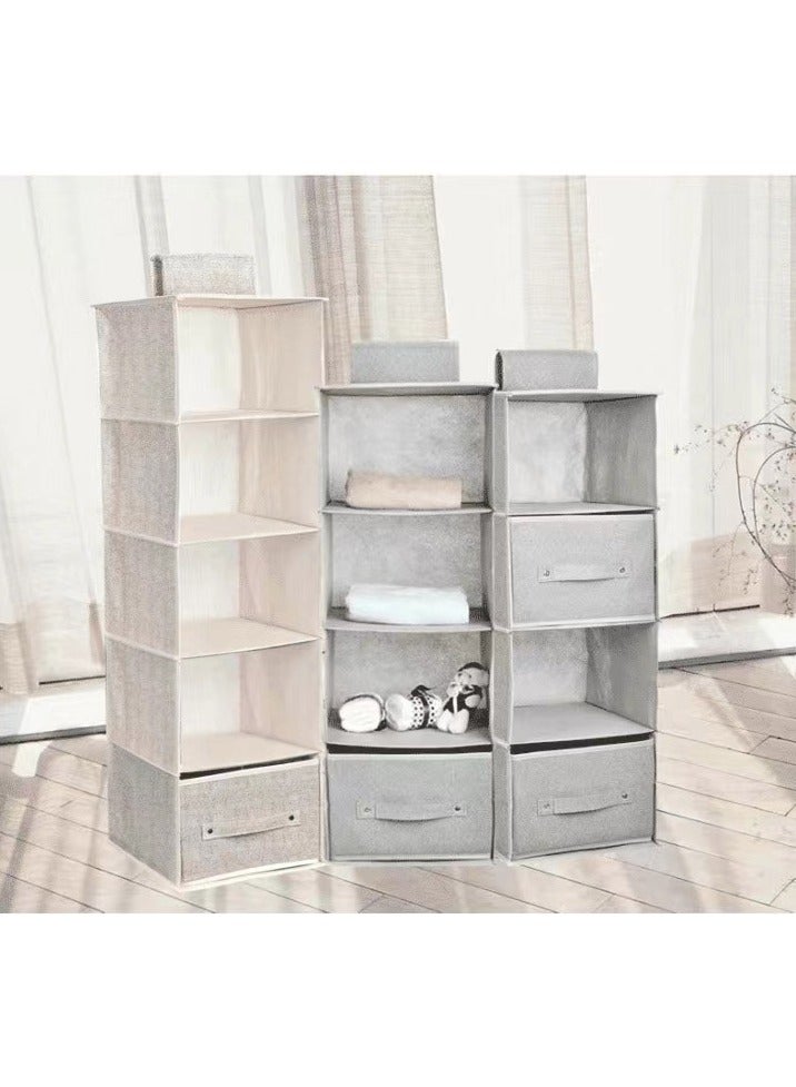 FASHION HOME Hanging Shelf Closet Organizer Storage Box Collapsible Clothes Rack Hanger Accessories 1pc - Image 4