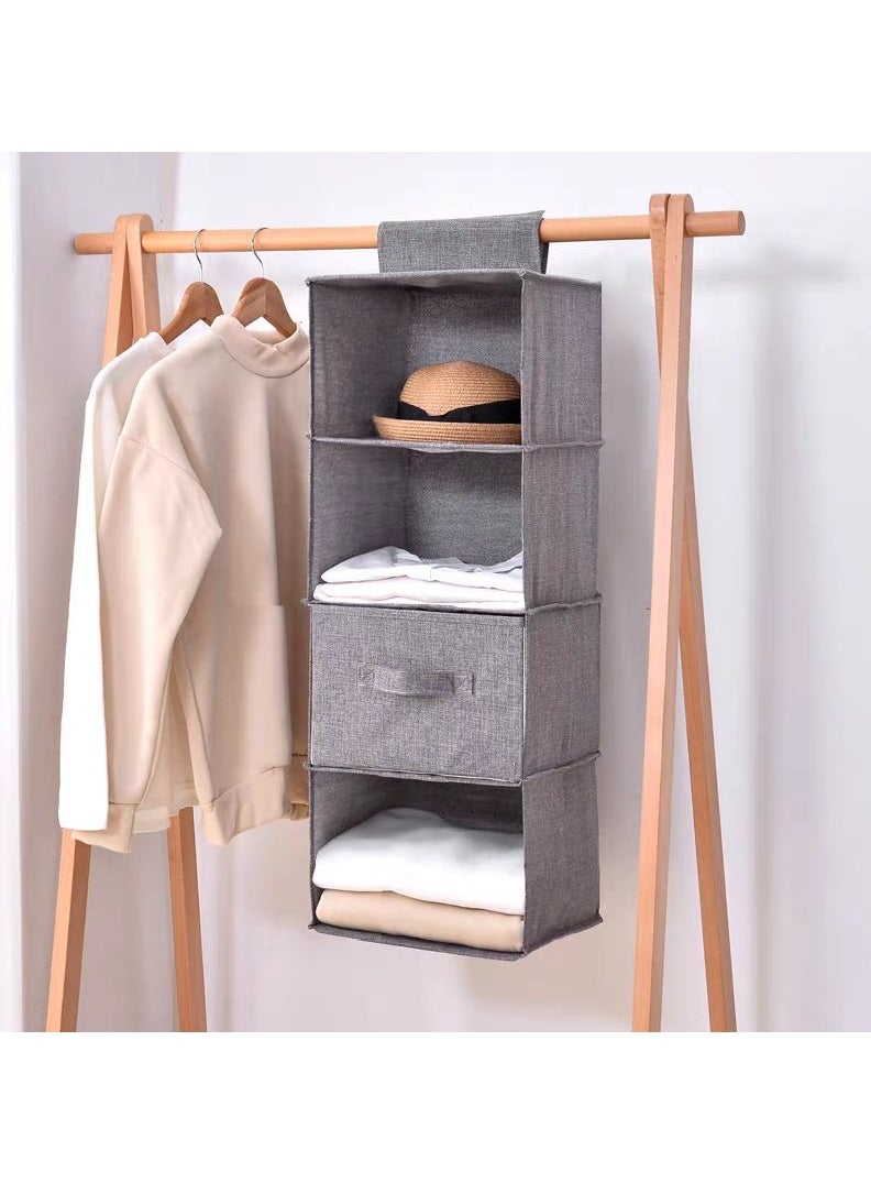 FASHION HOME - رف معلق خزانة منظم صندوق تخزين رف ملابس قابل للطي شماعات اكسسوارات 1 قطعة - Image 1