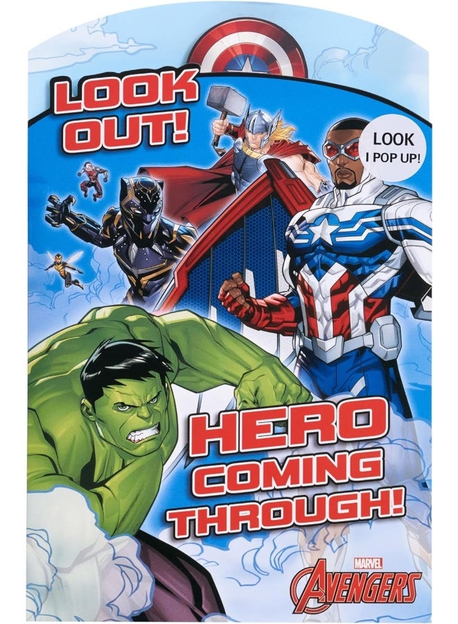 UK Greetings Marvel The Avengers Look Out! Hero Coming Through Pop-up Birthday Card - Image 2