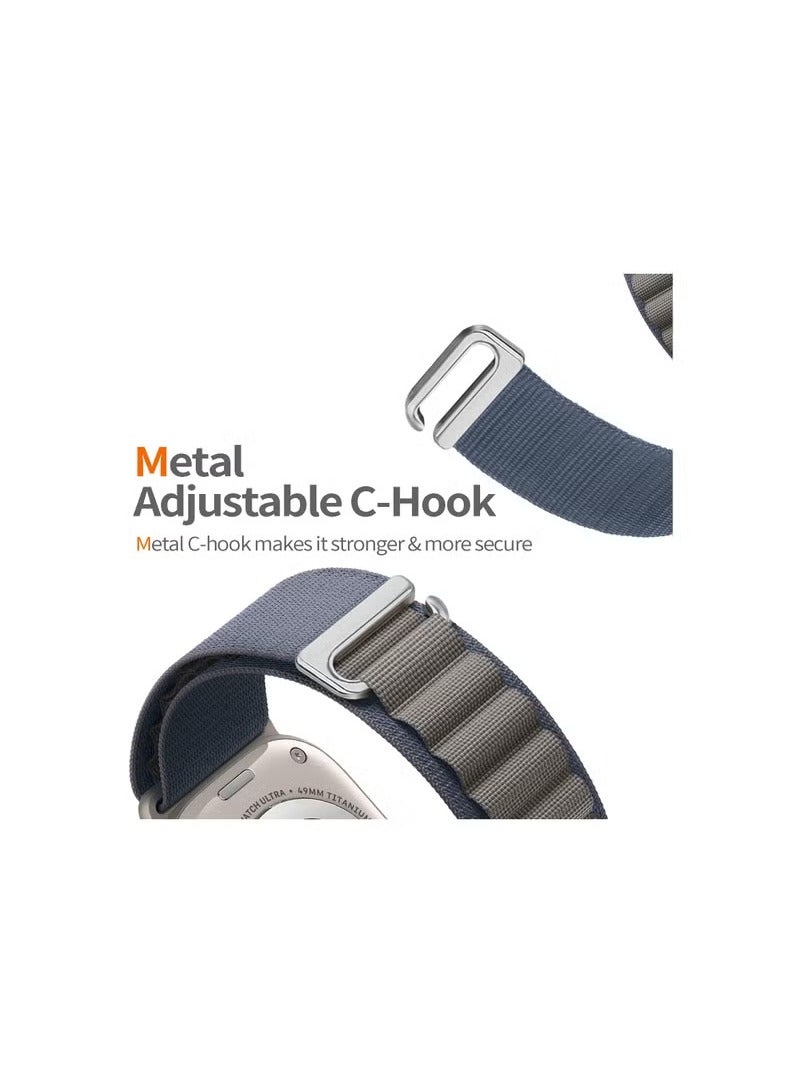 Beauenty 3 Pack Alpine Loop Compatible with Apple Watch Ultra Band 49mm 45mm 44mm 42mm Men Women, Adjustable Metal C-Hook Sport Nylon Strap for iWatch Series Ultra/SE/8/7/6/5/4/3/2/1 - Image 3