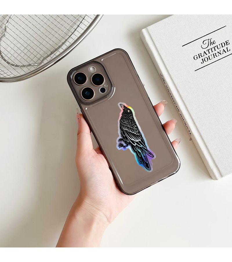 Raven Holographic Sticker 1pc Laptop Decal Waterproof Vintage Vinyl Artist Cool Trippy - Image 3