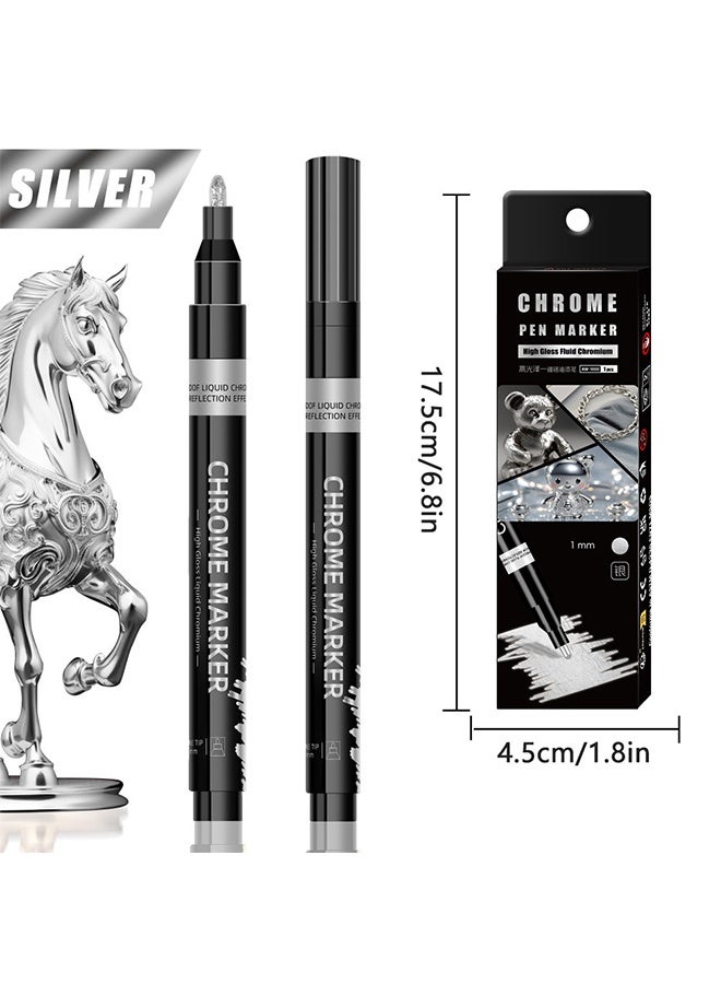 3 أقلام طلاء كروم سائلة لامعة، مثالية للبلاستيك والمعادن والنماذج والمجوهرات وطلاء العجلات، بالإضافة إلى مجموعة أدوات للترميم والإصلاح، ومشاريع فنية يدوية (ذهبي/فضي/نحاسي). - Image 3