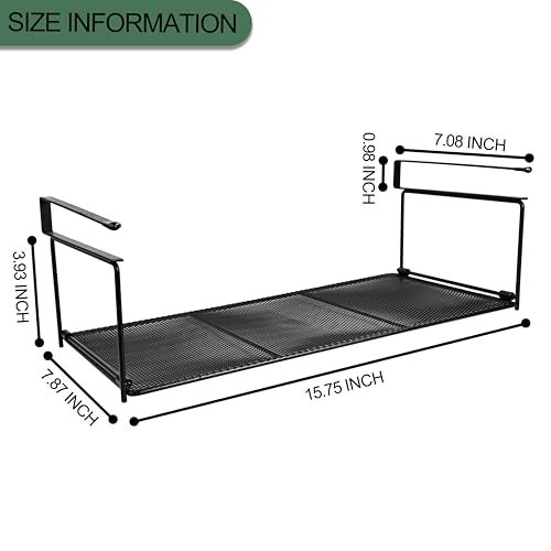 MATIMASU Foldable Metal Under Cabinet Organizer,Multi-Functional Hanging Storage Rack for Aluminum Foil,Plastic Wrap,Kitchen Wipes,Space-Saving,Tool-Free Install,Rust-Resistant,Ideal for Kitchen (Black) - Image 2