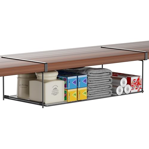 MATIMASU Foldable Metal Under Cabinet Organizer,Multi-Functional Hanging Storage Rack for Aluminum Foil,Plastic Wrap,Kitchen Wipes,Space-Saving,Tool-Free Install,Rust-Resistant,Ideal for Kitchen (Black) - Image 1