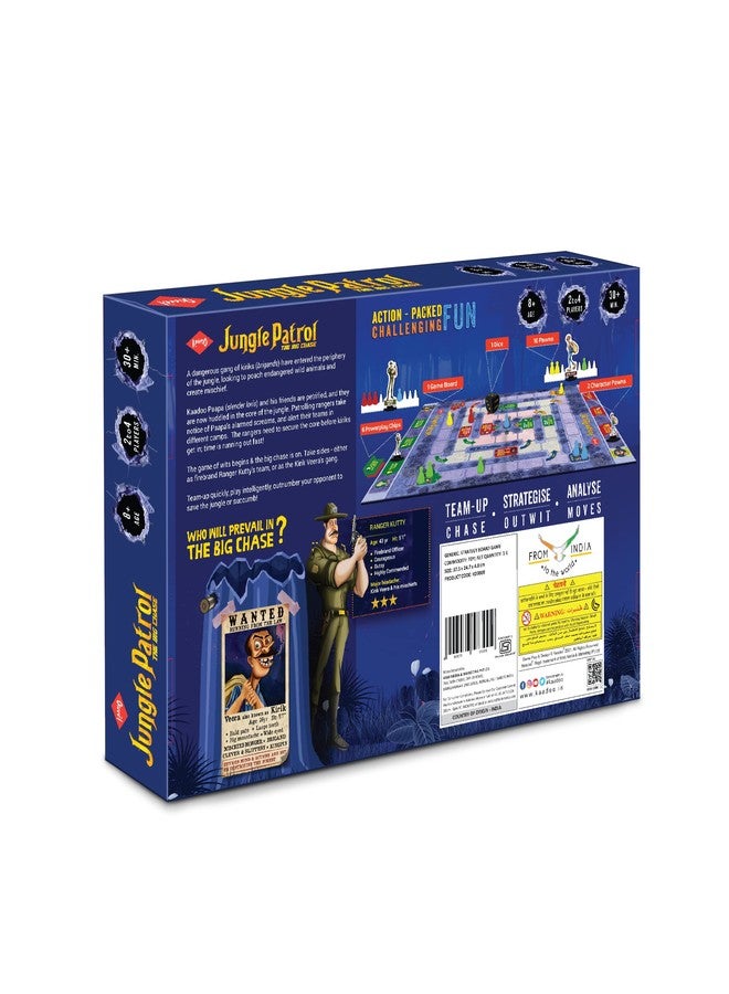KAADOO Jungle Patrol Strategy Board Game Played in Teams of 2 for Kids, Teens, Families & Adults | Ages 8+ | 2 to 4 Players | 30 Minutes Playtime | Made in India | Ideal Gift - Image 2