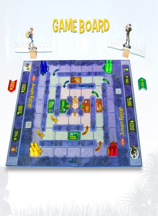 KAADOO Jungle Patrol Strategy Board Game Played in Teams of 2 for Kids, Teens, Families & Adults | Ages 8+ | 2 to 4 Players | 30 Minutes Playtime | Made in India | Ideal Gift - Image 3