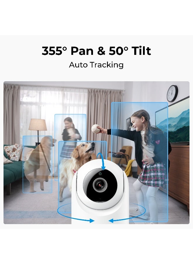 ريولينك مراقبة داخلية للأطفال/الحيوانات الأليفة/البكاء من Reolink، كاميرا أمان بدقة 2K+ 5MP، تدوير وإمالة، تتبع تلقائي، واي فاي 2.4/5GHz، صوت ثنائي الاتجاه، وضع الخصوصية، رؤية ليلية، سلسلة E E331 - Image 4