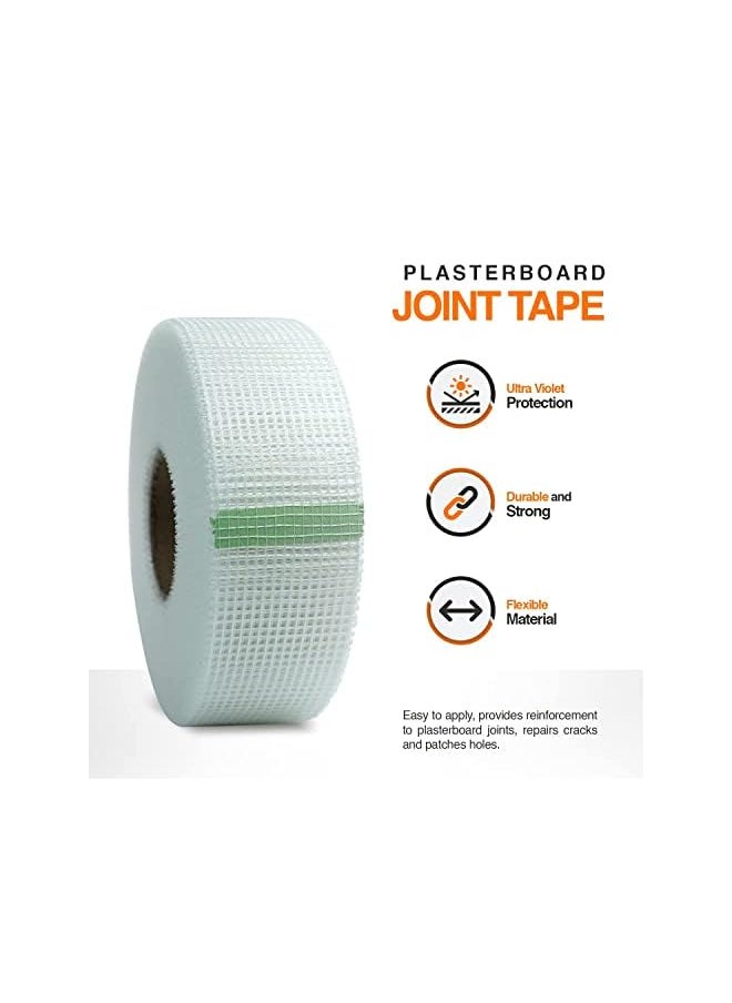 MARKQ - Drywall Joint Tape 5.1 Cm X 82.3 Ms Self Adhesive Fiberglass Mesh Tape For Wall Ceiling Seam Patch Long Plasterboard Scrim Tape - Image 1