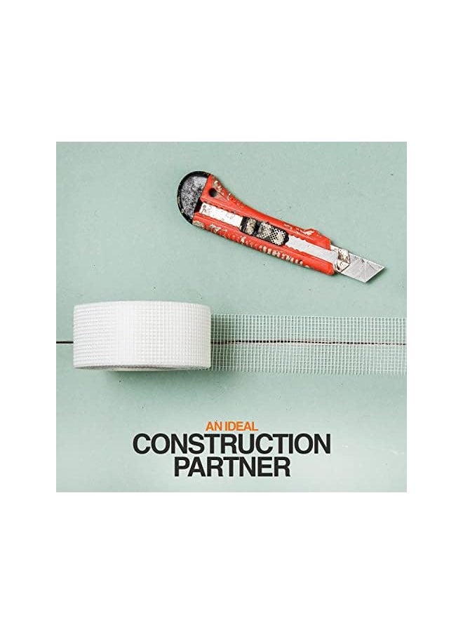 MARKQ - Drywall Joint Tape 5.1 Cm X 82.3 Ms Self Adhesive Fiberglass Mesh Tape For Wall Ceiling Seam Patch Long Plasterboard Scrim Tape - Image 1