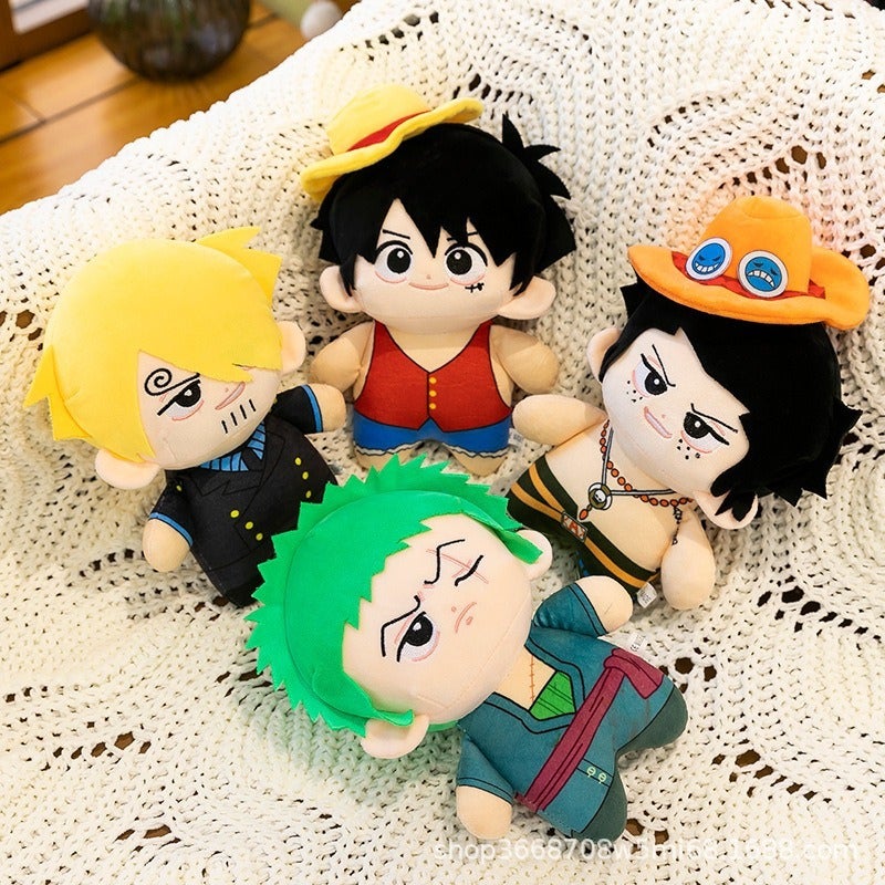 One Piece Anime Plush Doll Luffy Ace Zoro Sanji Soft Toy - Image 1