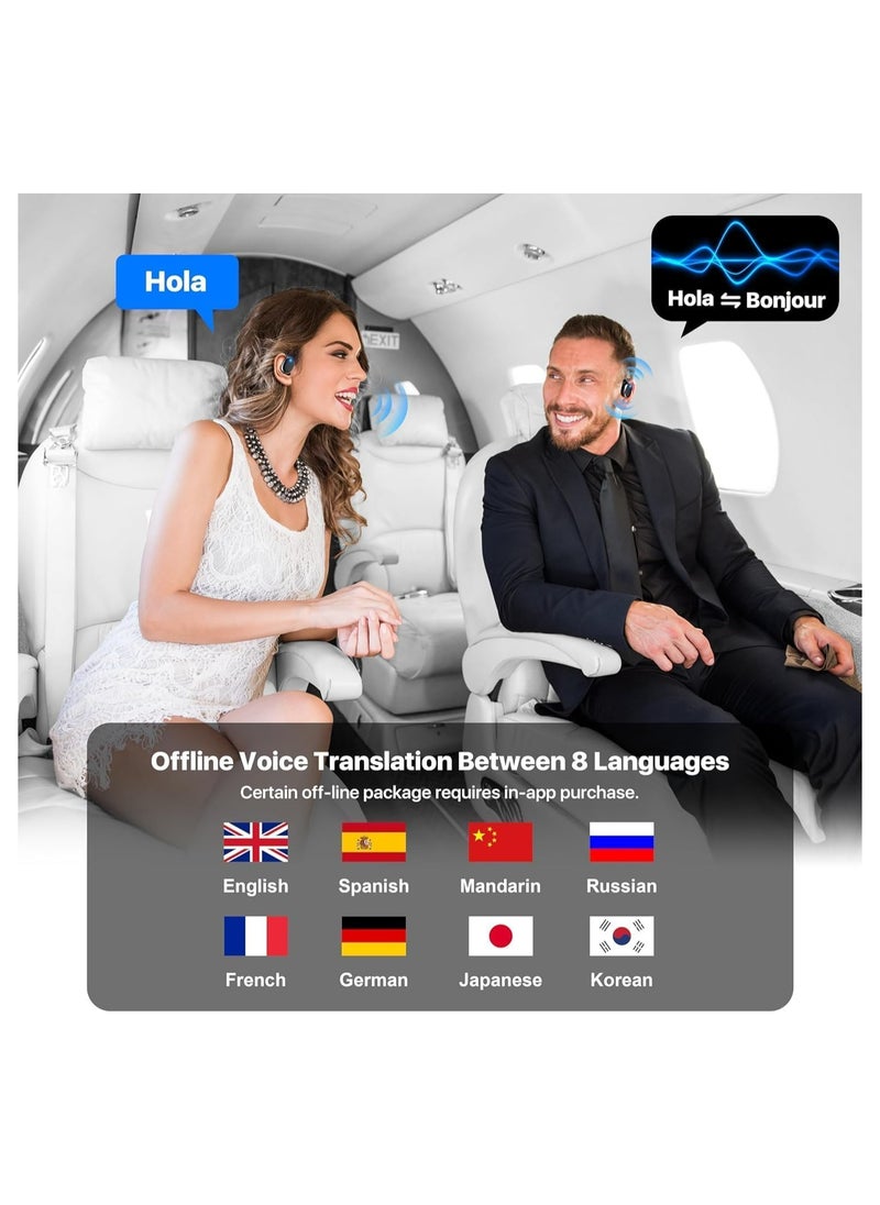 CMGTYYD Translator Earbuds, 3-in-1 Language Translation Device 144 Languages & Accents and 8 Offline Translation Packs HD Sound Quality Long Battery Life, Ideal for Travel Business, Black  - Image 3