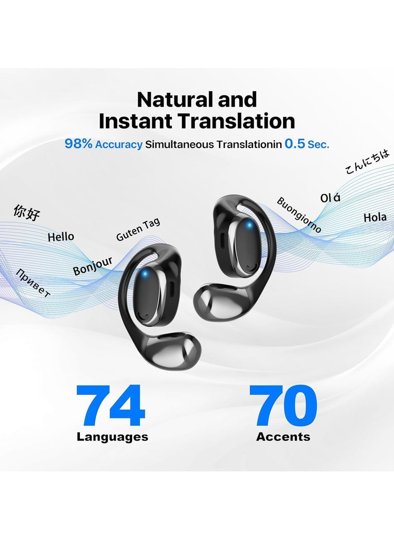 CMGTYYD Translator Earbuds, 3-in-1 Language Translation Device 144 Languages & Accents and 8 Offline Translation Packs HD Sound Quality Long Battery Life, Ideal for Travel Business, Black  - Image 4