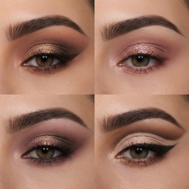 Erinde 9 Colors Nude Eyeshadow Palette, Warm Brown Neutral Eye Shadow Makeup Palette with Mirror, Highly Pigmented Matte Shimmer & Glitter Eyeshadow Long Lasting Blendable for Daily Natural Look - Image 2