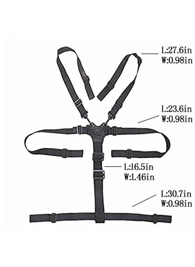 Twoworld Baby High Chair Seat Cushion Liner Mat Pad Cover Resistant and High Chair Straps (5 Point Harness) 1 Suit (Gray Clouds) - Image 2