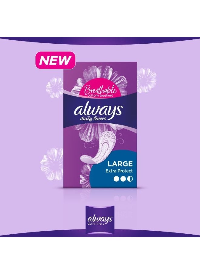 Always Extra Protect Daily Pantyliners Large 48 Count 48 Pcs  - Image 2