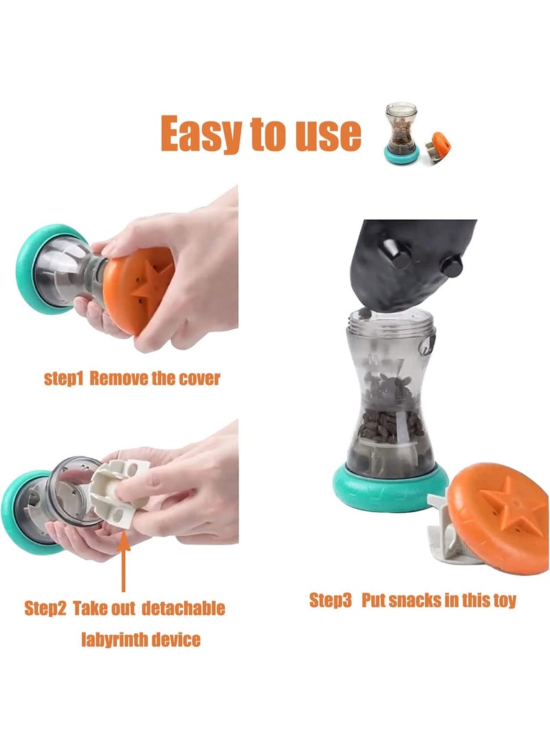 M.A&F's Treat Dispensing Puzzle Toys for Small Dogs,Interactive Chase Toys,Perfect Alternative to Slow Feeder Dog Bowls to Improves Pets Digestion,Barbell-Shaped Dog Toys - Image 2