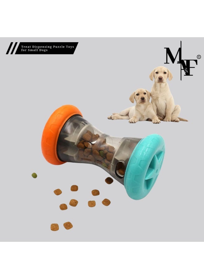 M.A&F's Treat Dispensing Puzzle Toys for Small Dogs,Interactive Chase Toys,Perfect Alternative to Slow Feeder Dog Bowls to Improves Pets Digestion,Barbell-Shaped Dog Toys - Image 1