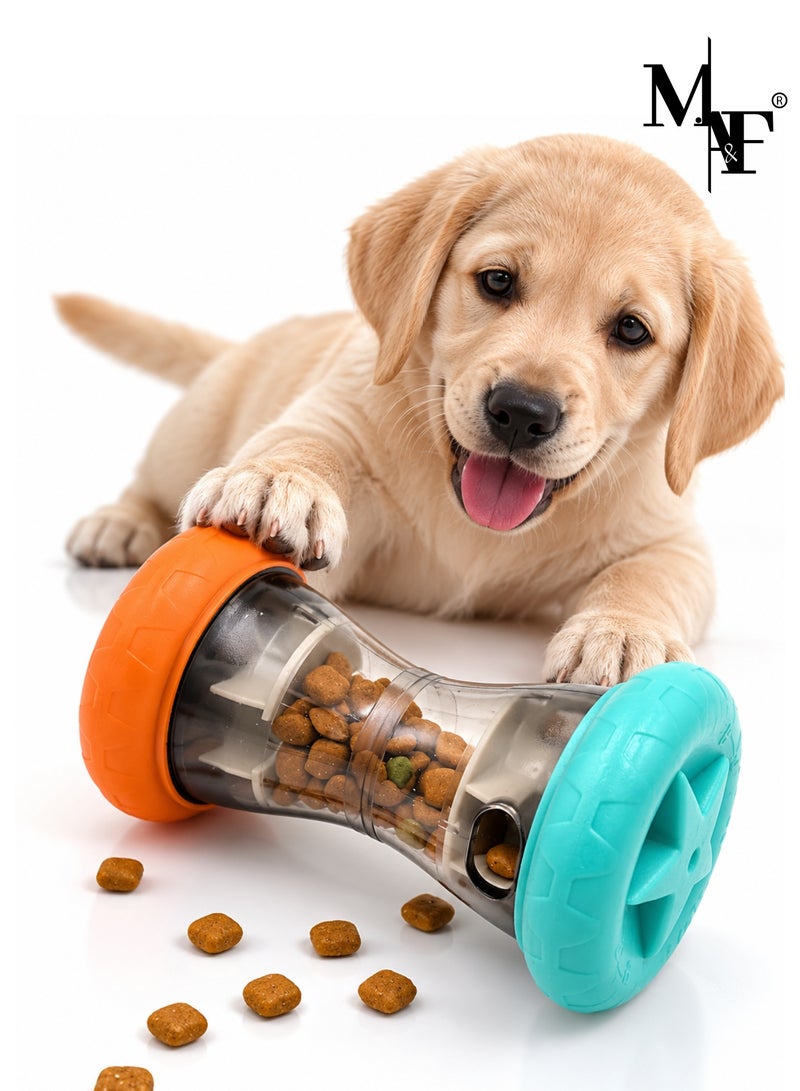 M.A&F's Treat Dispensing Puzzle Toys for Small Dogs,Interactive Chase Toys,Perfect Alternative to Slow Feeder Dog Bowls to Improves Pets Digestion,Barbell-Shaped Dog Toys - Image 1