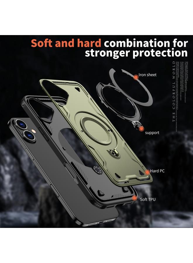 إيروريكس جراب لهاتف iPhone 16 PC Hybrid TPU Armor MagSafe Ring Holder جراب هاتف - Image 5